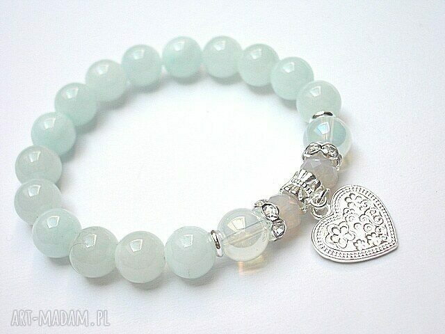 Light blue heart kamienie minerały serce pastelowa kika