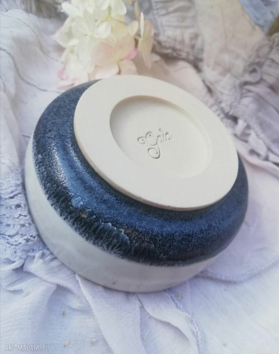 Kamionkowa miseczka handmade GAIA - ceramiczna podstawka na świecę, dipy i biżuterię