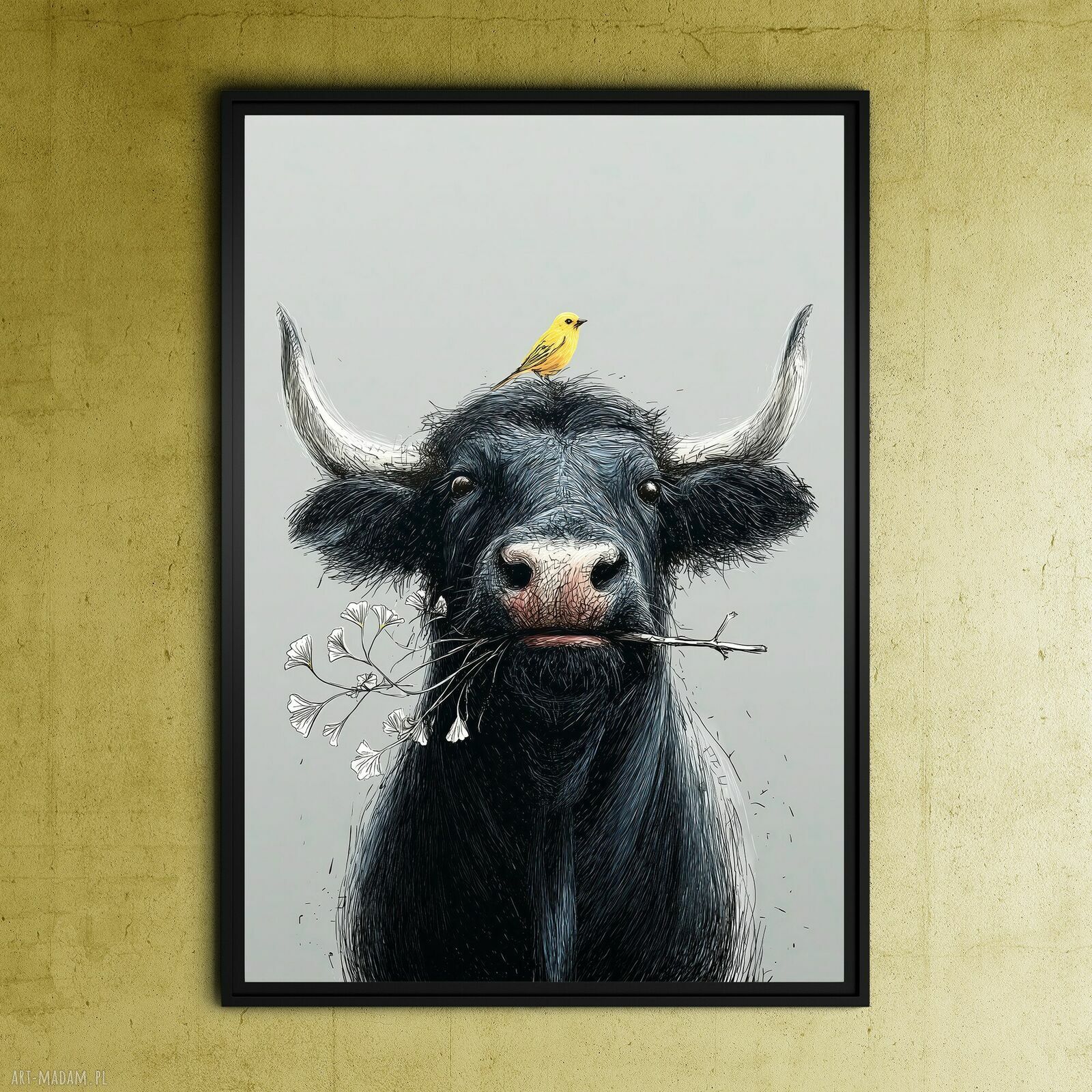 Kanarek - grafika na plakacie A3 29,7 x 42 cm bez ramki