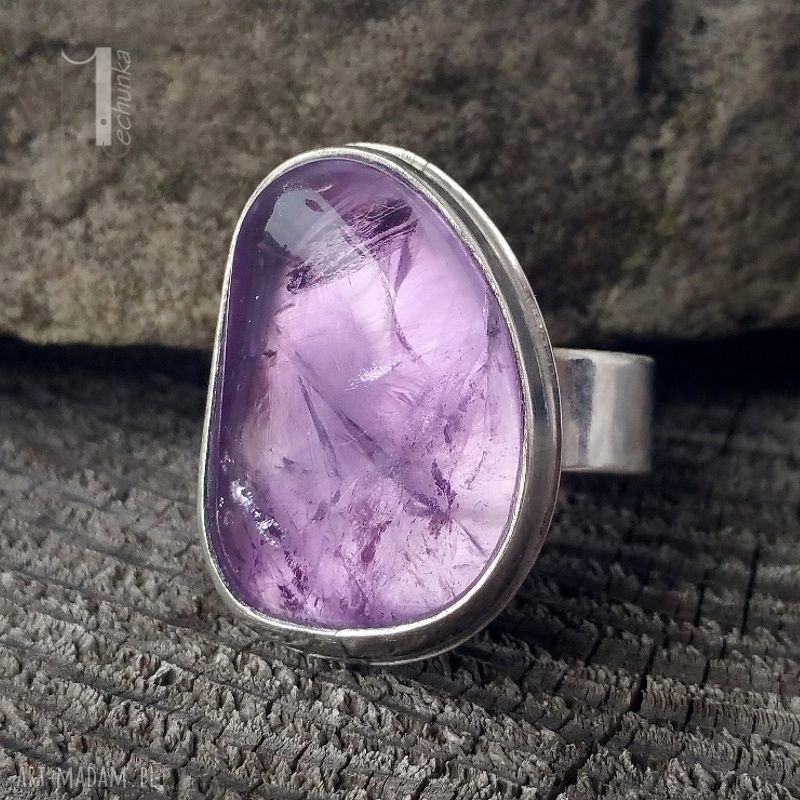 Kandela srebrny pierścień ametrynem srebro 925 ametryn