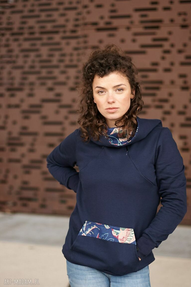 Botanika II - bluza do karmienia z kapturem, hoodie kangurka