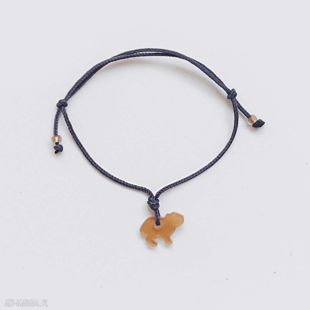 Kapibara bransoletka z tworzywa i sznurka - handmade