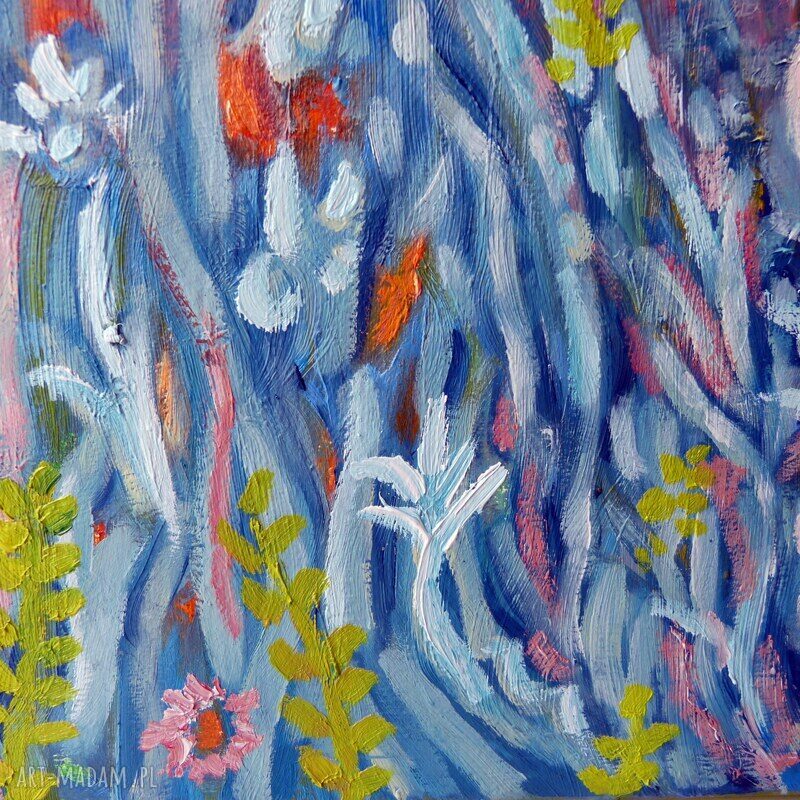 Kąpiel słoneczna - obraz olejny 40x50 cm (krokodyl, zachód słońca, pistacjowe boki)