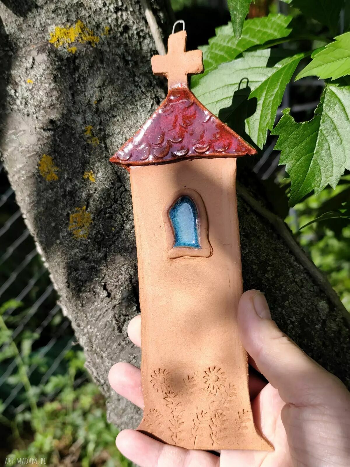 Wysoka kapliczka ceramiczna handmade