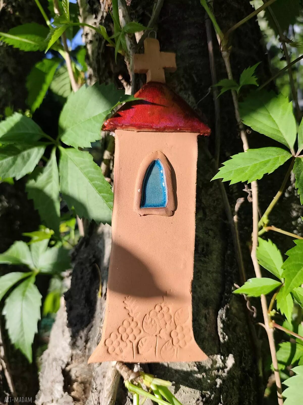 Wysoka kapliczka ceramiczna handmade