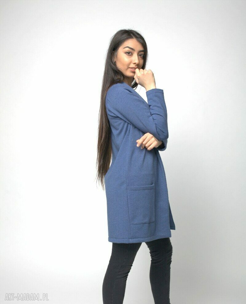 KARDIGAN NARZUTKA Z KIESZENIAMI jeans L-XL