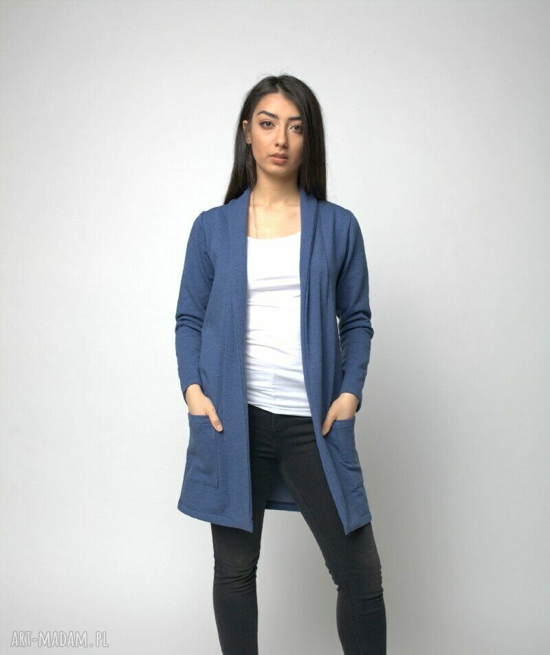 KARDIGAN NARZUTKA Z KIESZENIAMI jeans L-XL