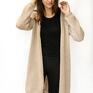 gustowne swetry oversize sweter kardigan nude z alpaki