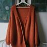 swetry sweter kardigan orange luxe