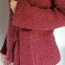 unikatowe swetry sweter kardigan red wine color