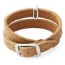 gustowne bransoletki karmel leather belt - caramel with coin