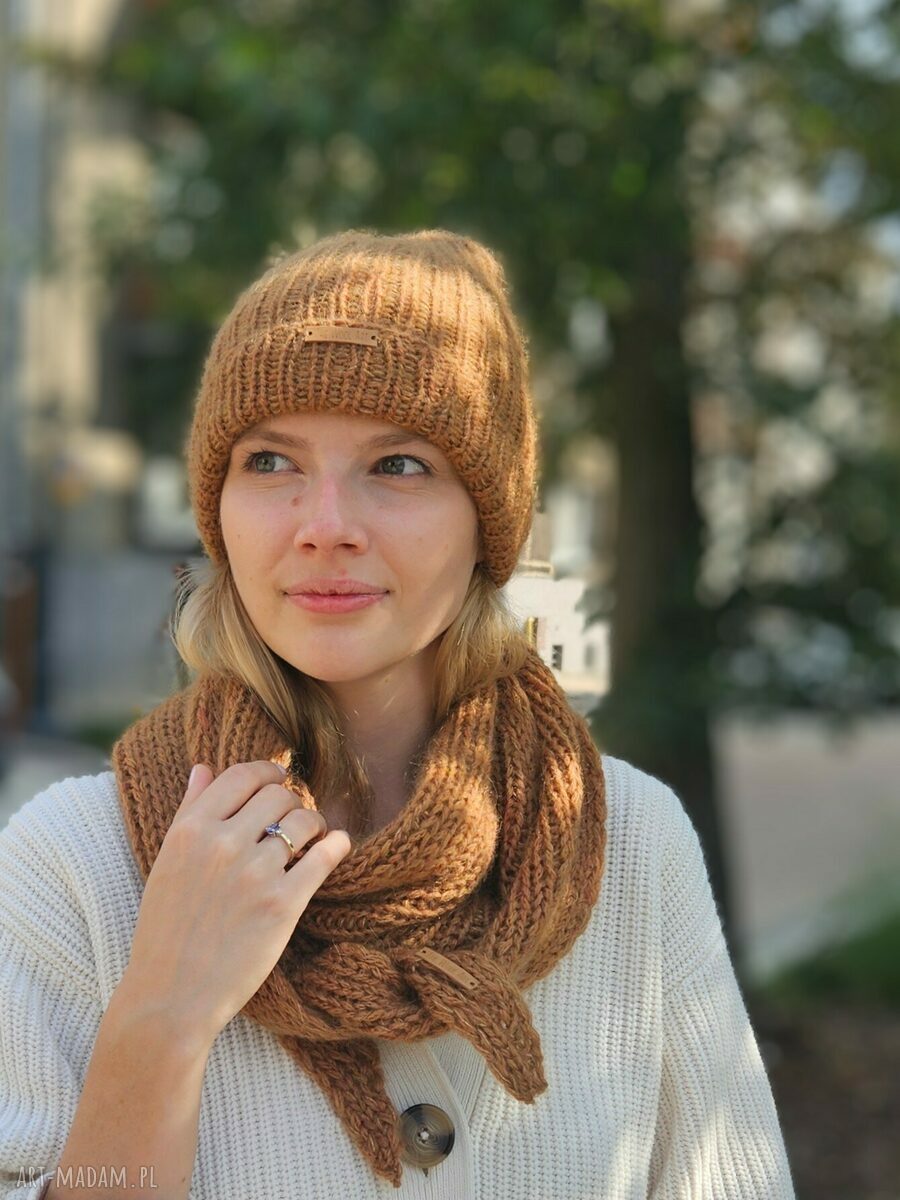 Karmelowa czapka Luxe