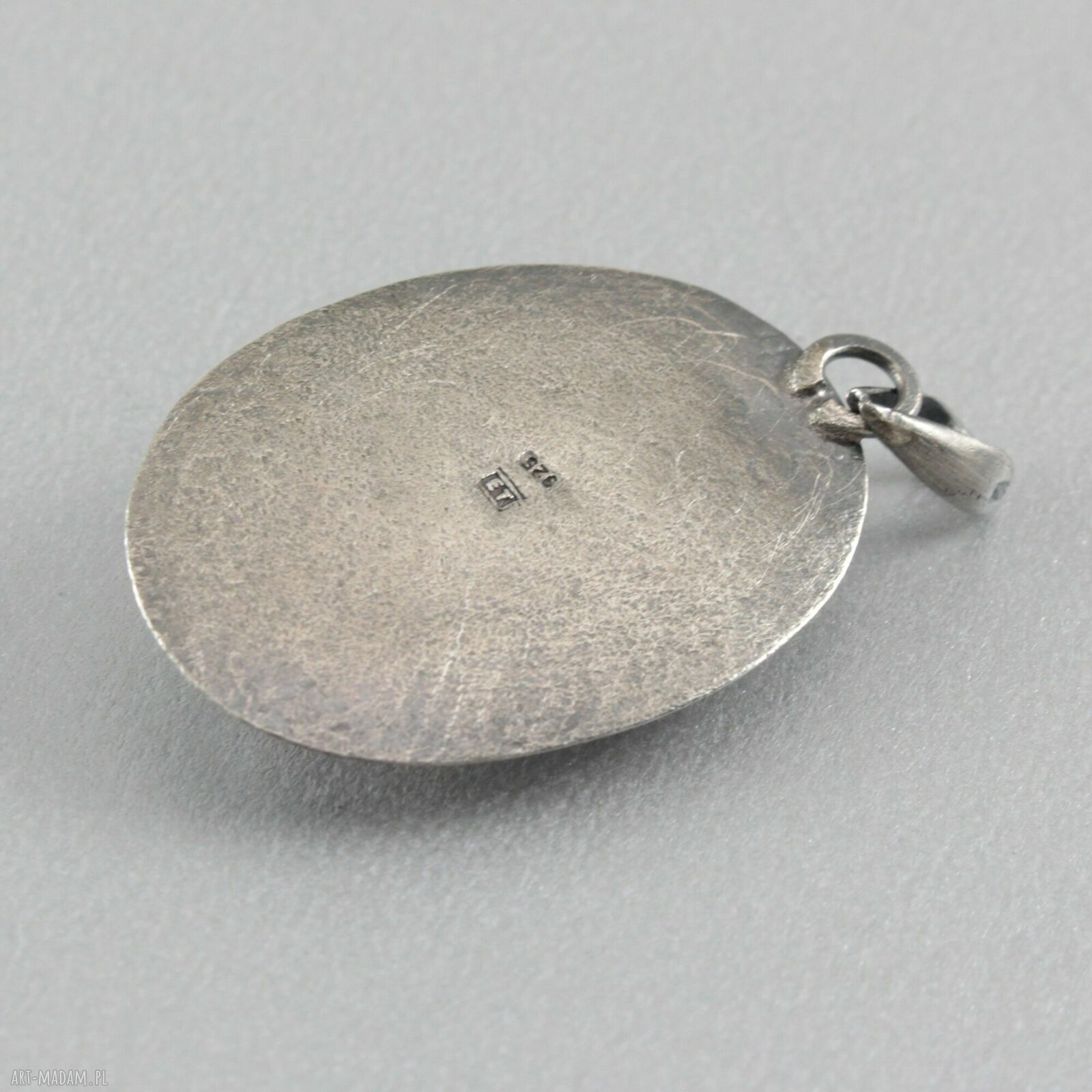 Karneol w oksydowanym srebrze 925 - wisiorek 1946a