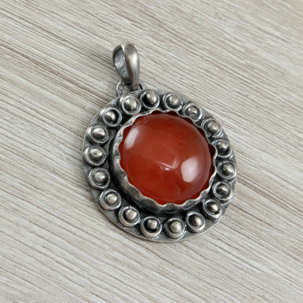Karneol w srebrze 925 - wisior 1707a od Chile Art