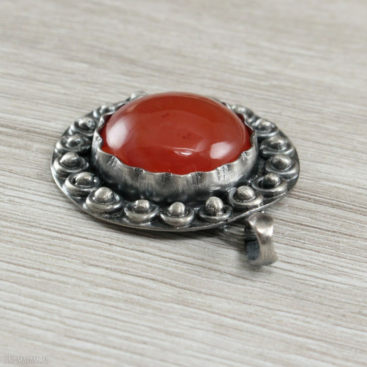 Karneol w srebrze 925 - wisior 1707a od Chile Art