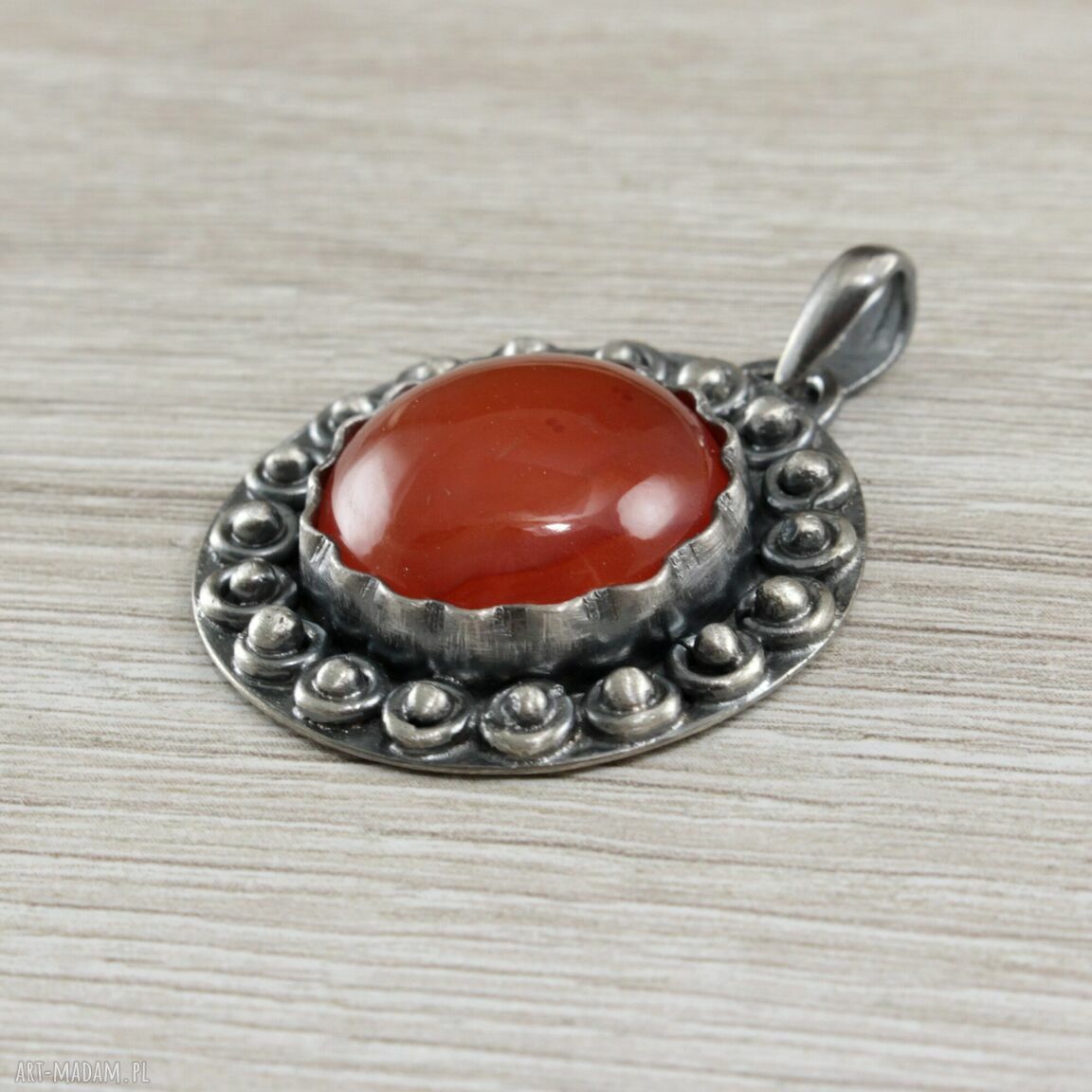 Karneol w srebrze 925 - wisior 1707a od Chile Art