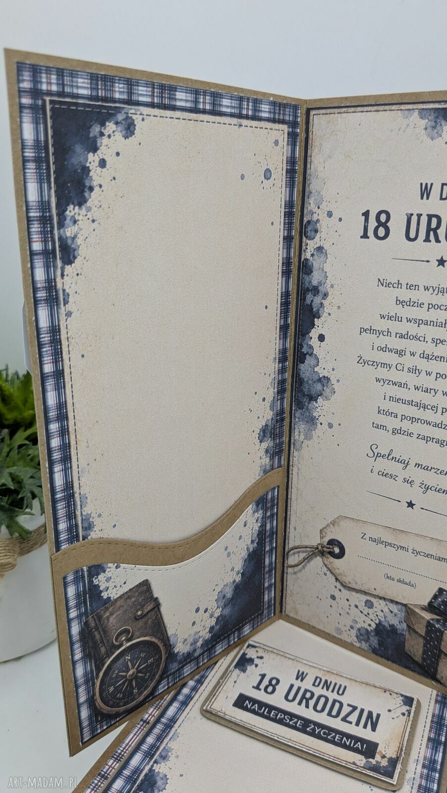 Kartka na 18 urodziny dla chłopaka z pudełkiem - handmade DL
