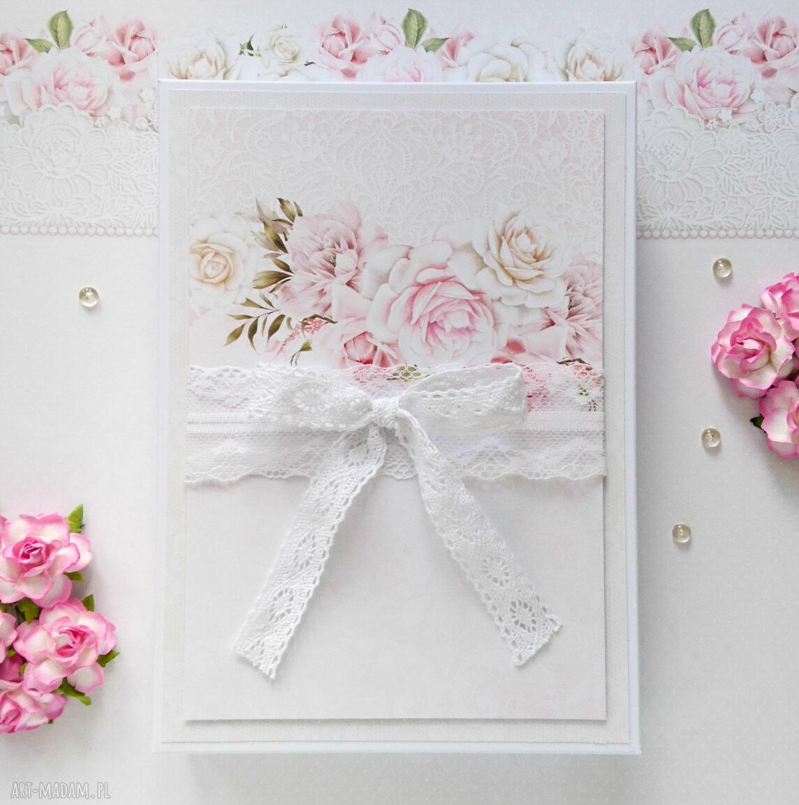 scrapbooking kartki: Kartka A5 na Ślub, w pudełku handmade