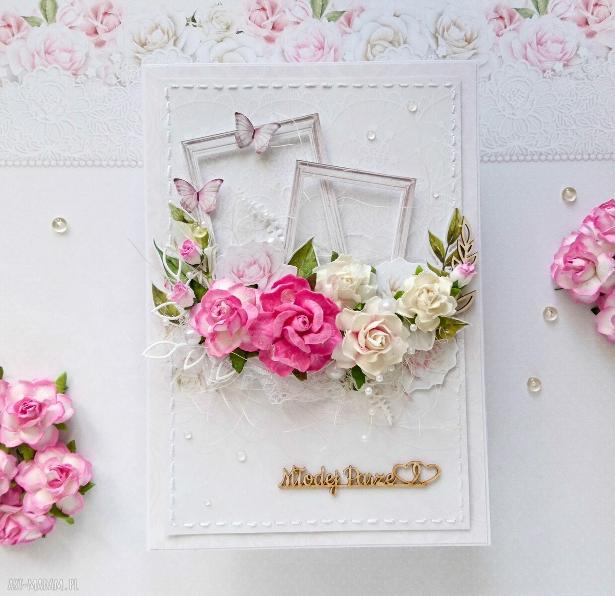 scrapbooking kartki: Kartka A5 na Ślub, w pudełku handmade