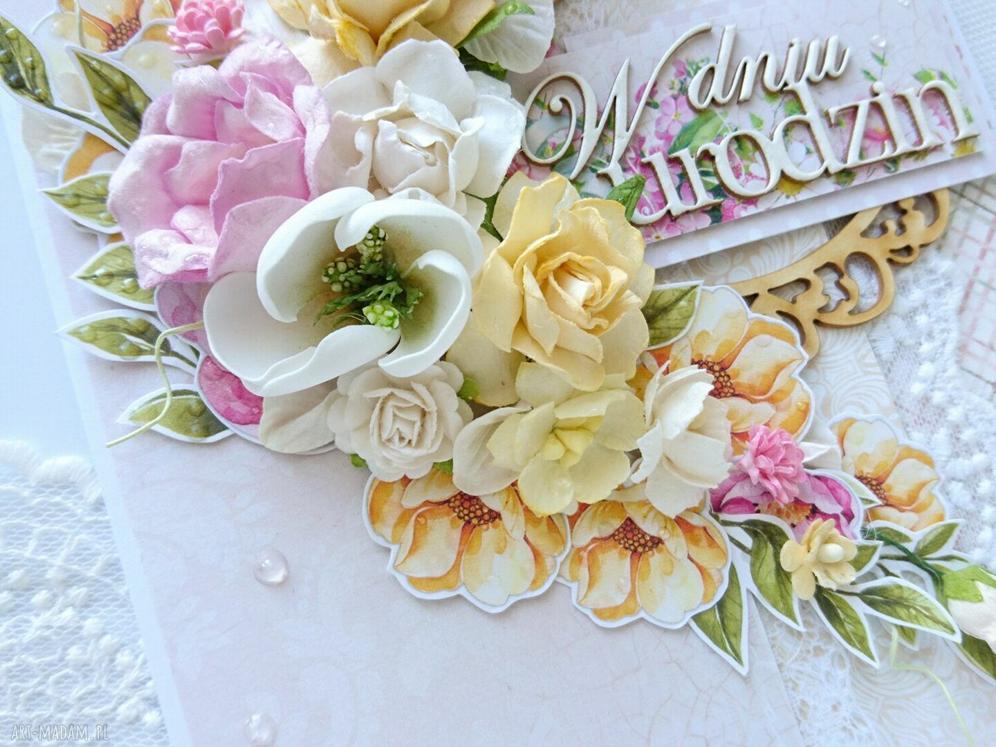 scrapbooking kartki: Kartka A5 na urodziny w pudełku Handmade