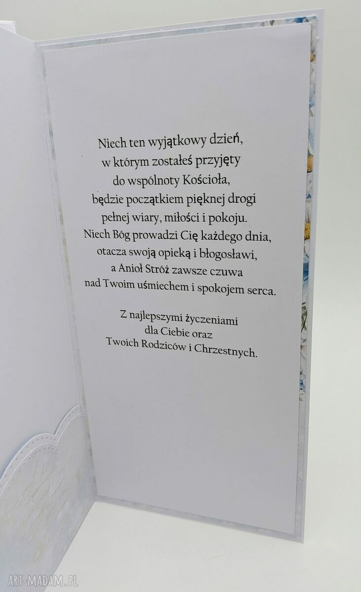 Kartka DL w pudełku - Pamiątka Chrztu Świętego