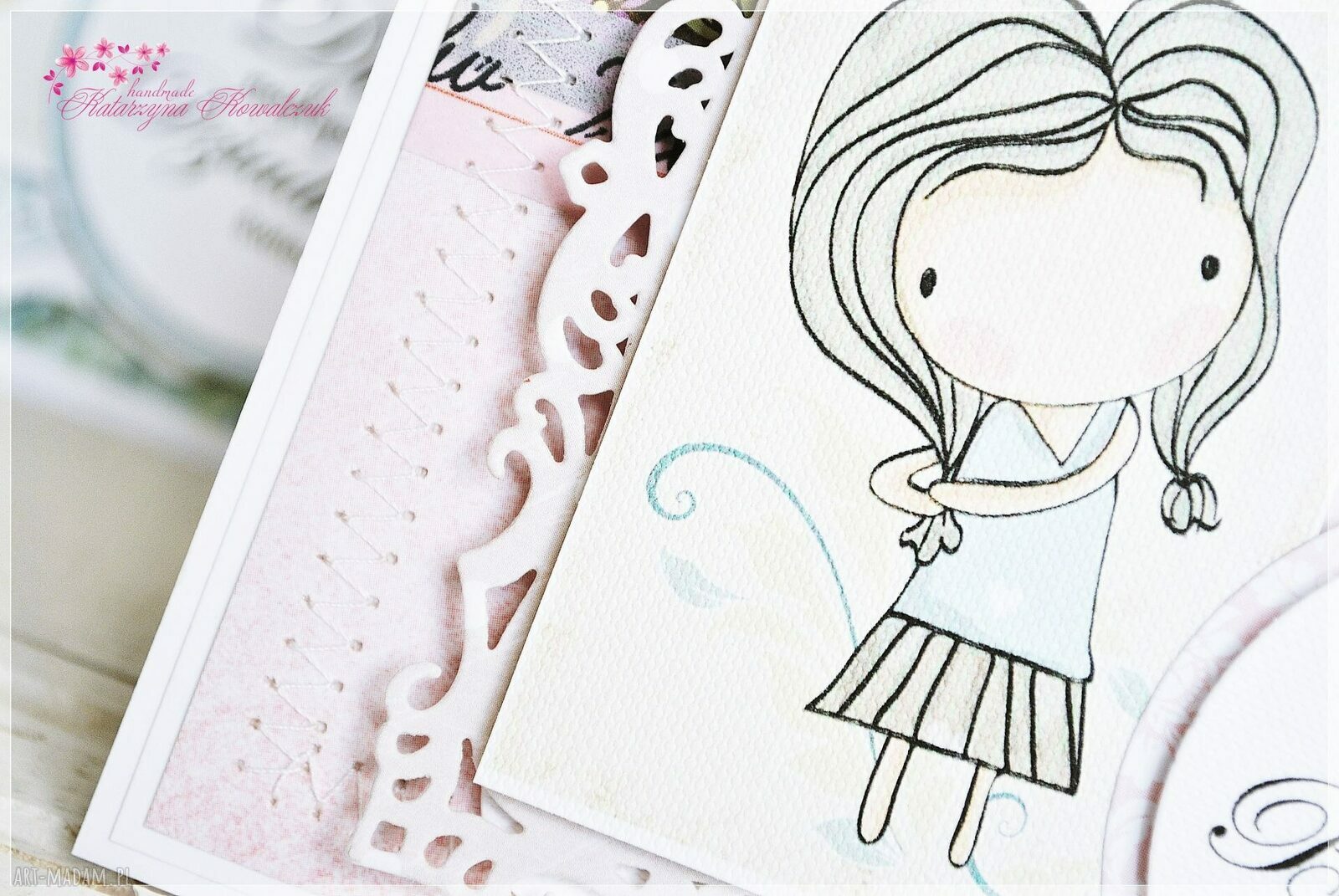 Kartka dla Babci - ręcznie robiona w stylu scrapbookingu