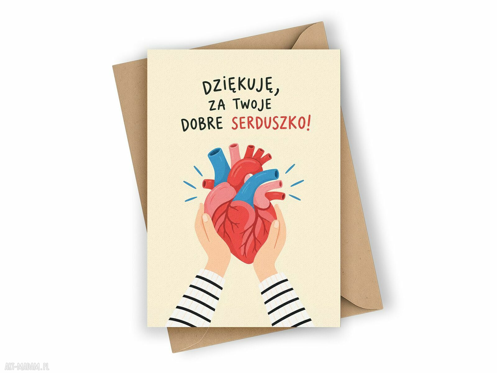 Kartka dla bliskiej osoby - Dziękuję za Twoje dobre serduszko