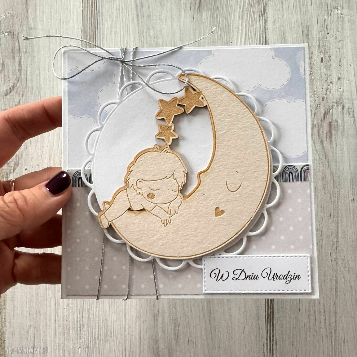 kartki: Kartka dla chłopca narodziny roczek urodziny Ręcznie robione