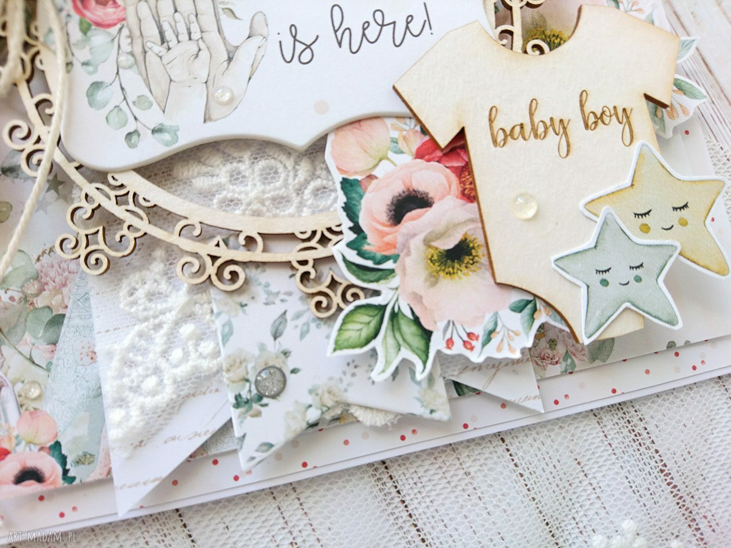 scrapbooking kartki: Kartka dla chłopca w ozdobnym pudełku Ręcznie wykonane