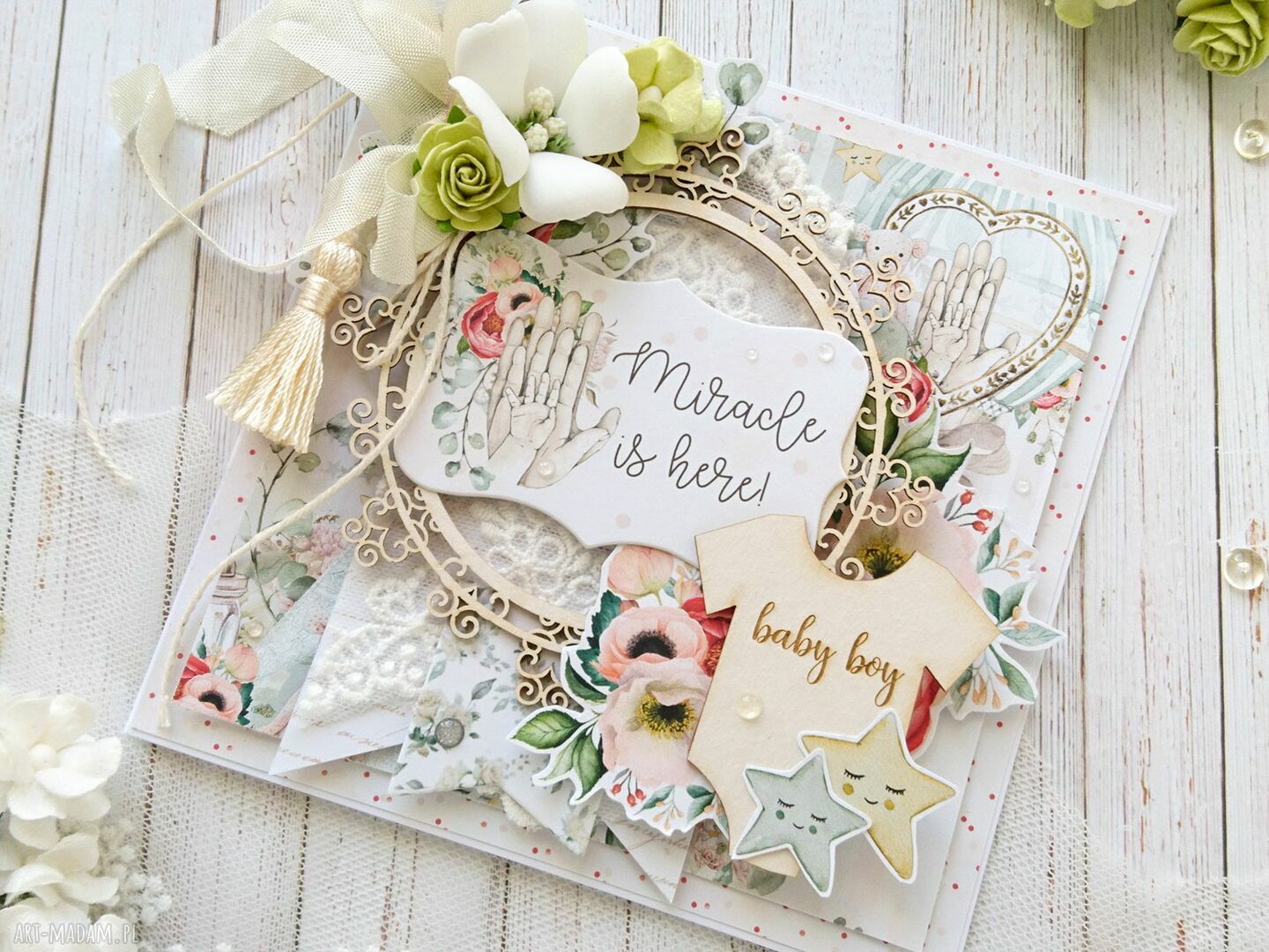 scrapbooking kartki: Kartka dla chłopca w ozdobnym pudełku Ręcznie wykonane