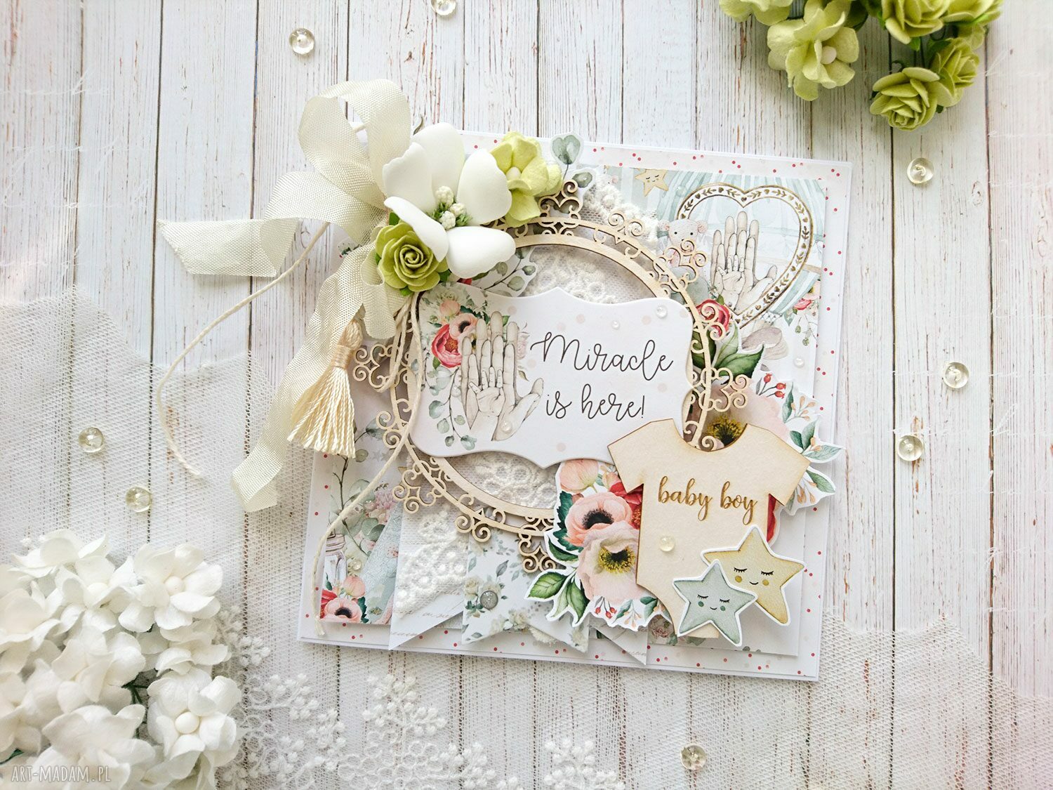 scrapbooking kartki: Kartka dla chłopca w ozdobnym pudełku Ręcznie wykonane