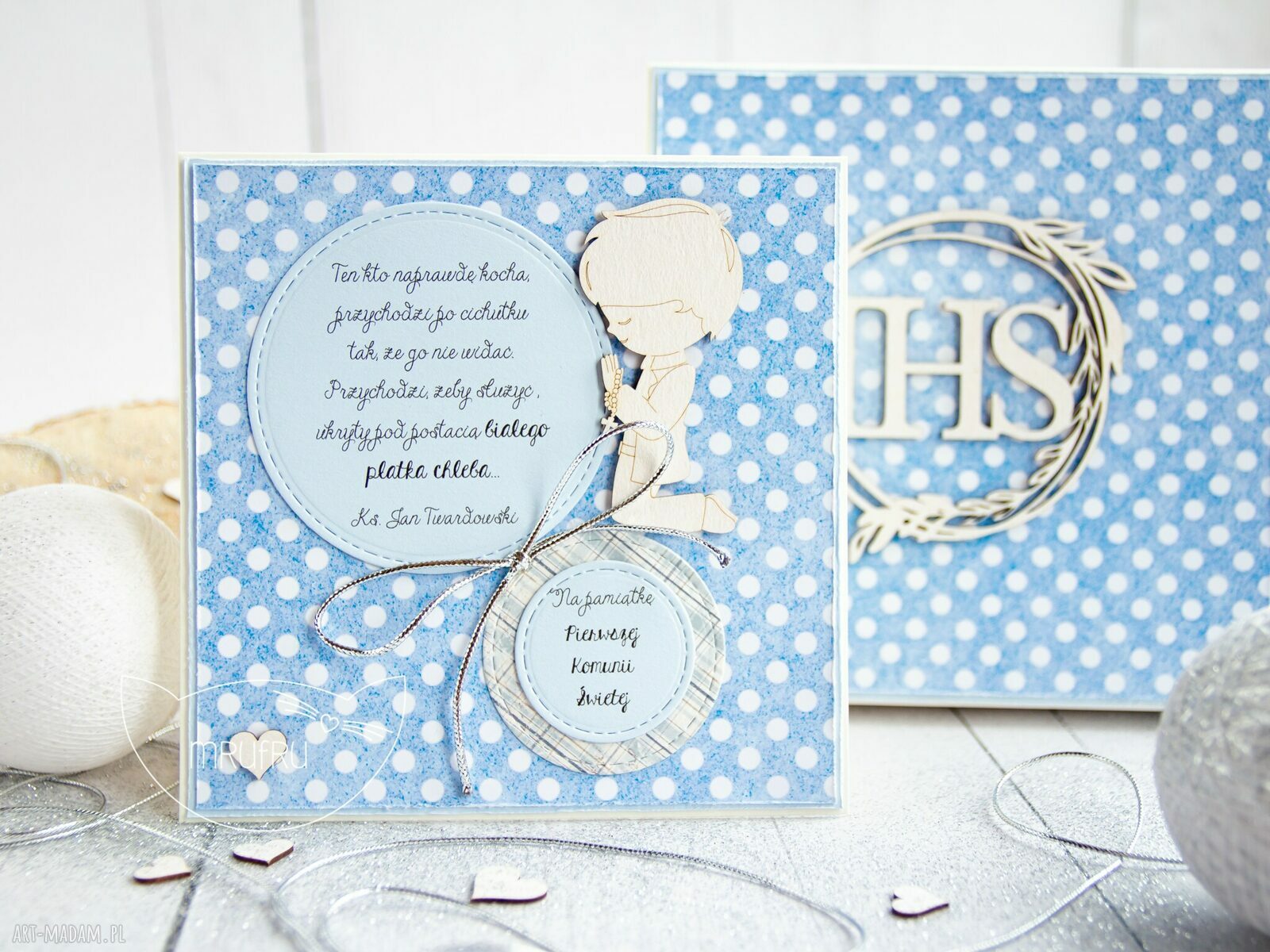 pomysł co pod choinkę: Piękna pamiątka PIERWSZEJ KOMUNII ŚWIĘTEJ. Personalizowana treść. Kartka