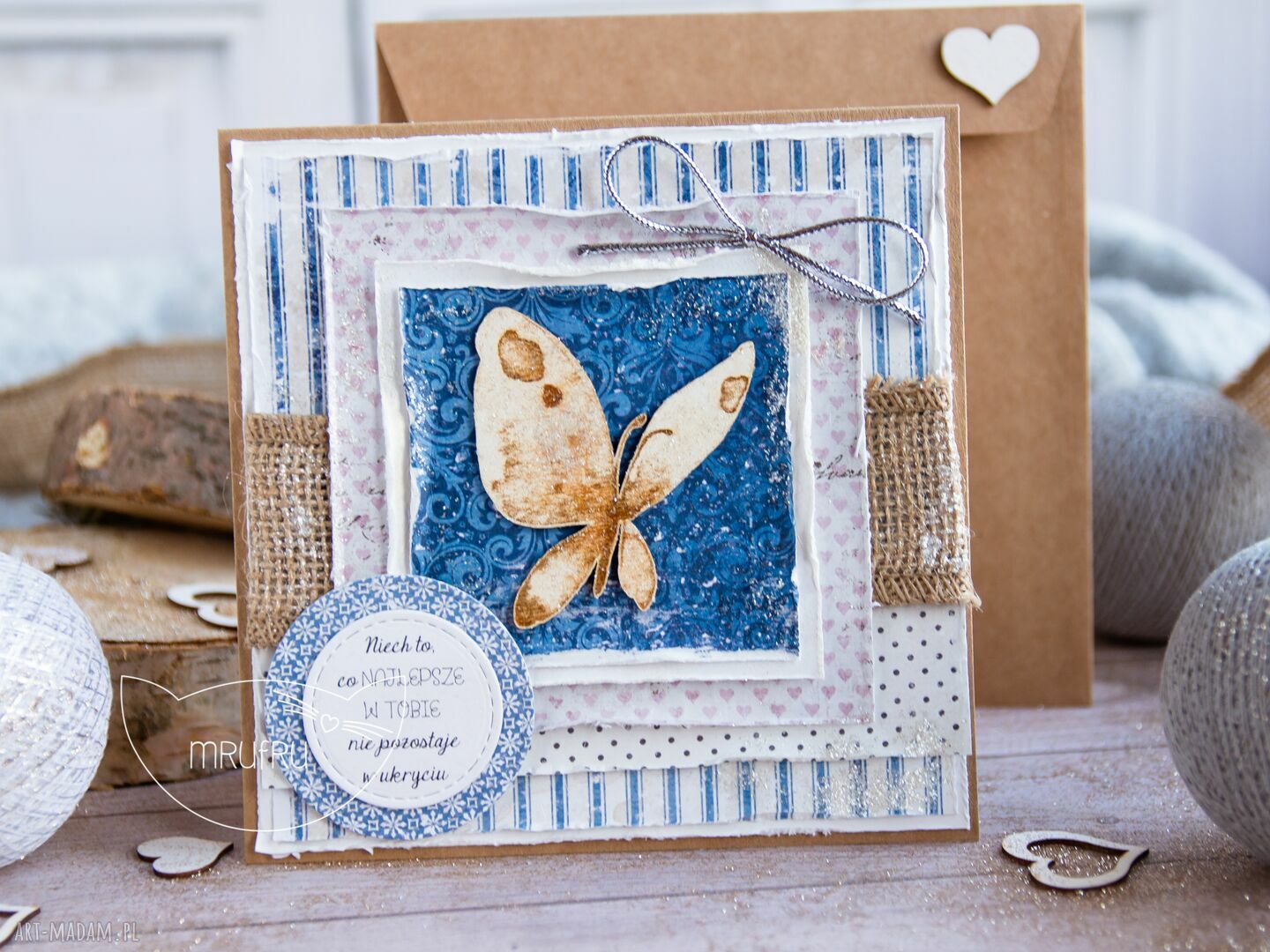 Kartka motylem kopercie personalizacja treści dla niej kobiety