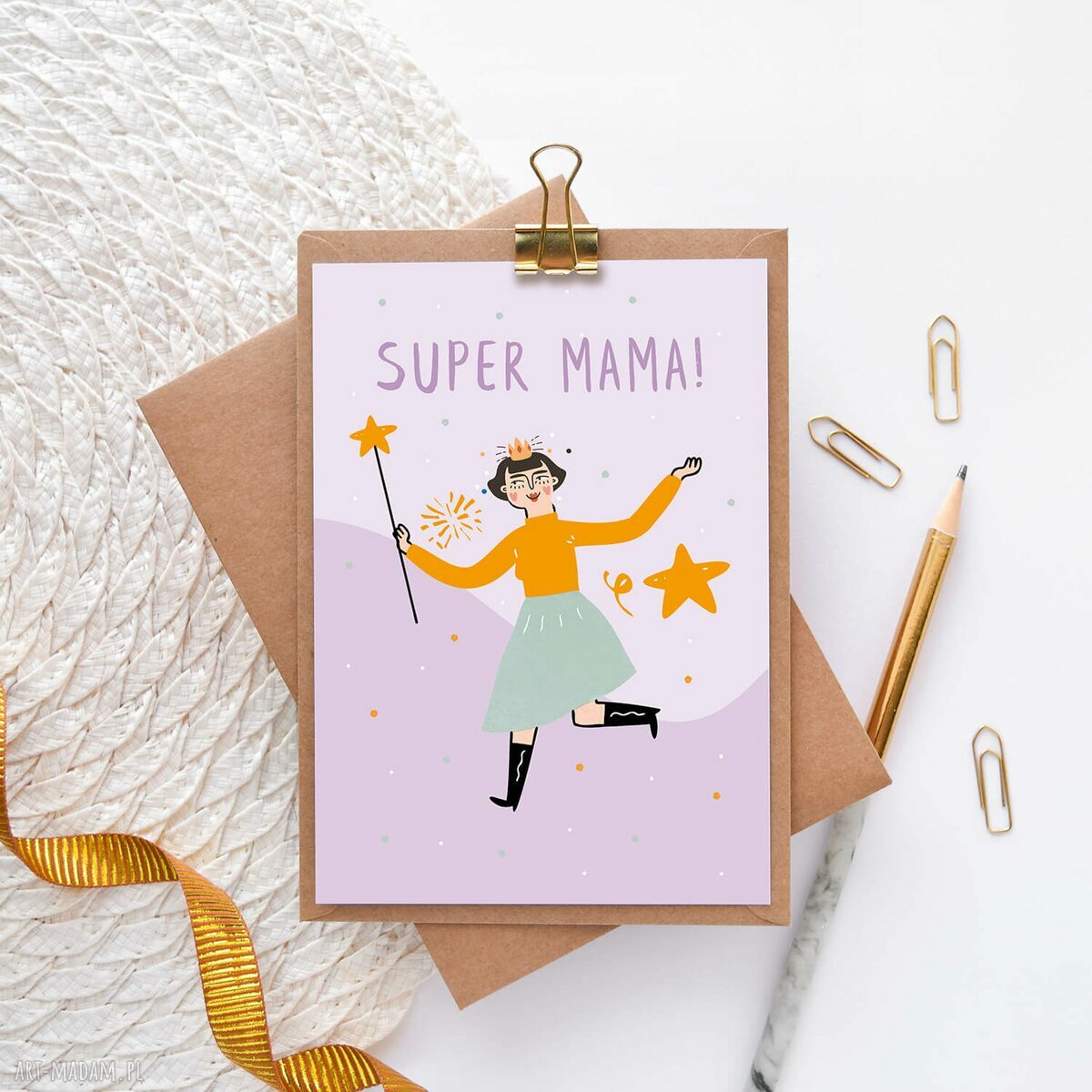 Kartka dla Mamy na Dzień Matki - Super Mama
