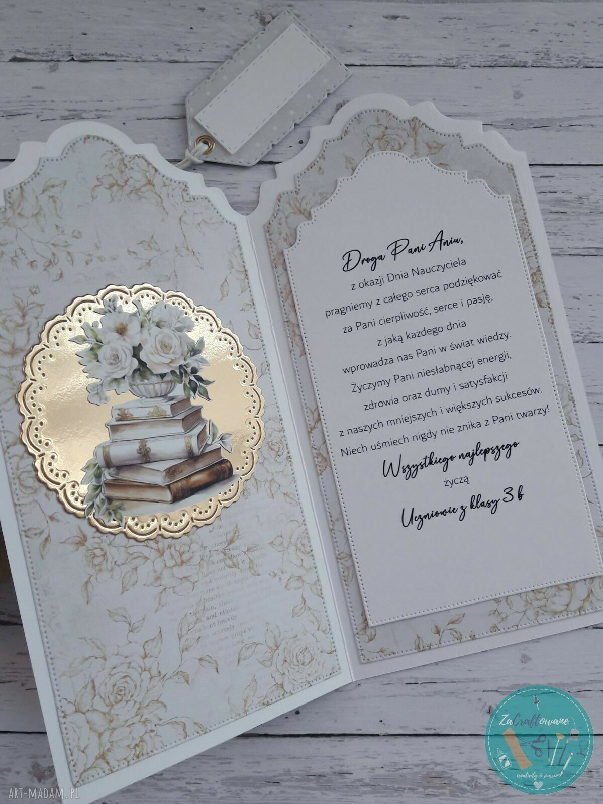 Personalizowana kartka dla nauczyciela z sową