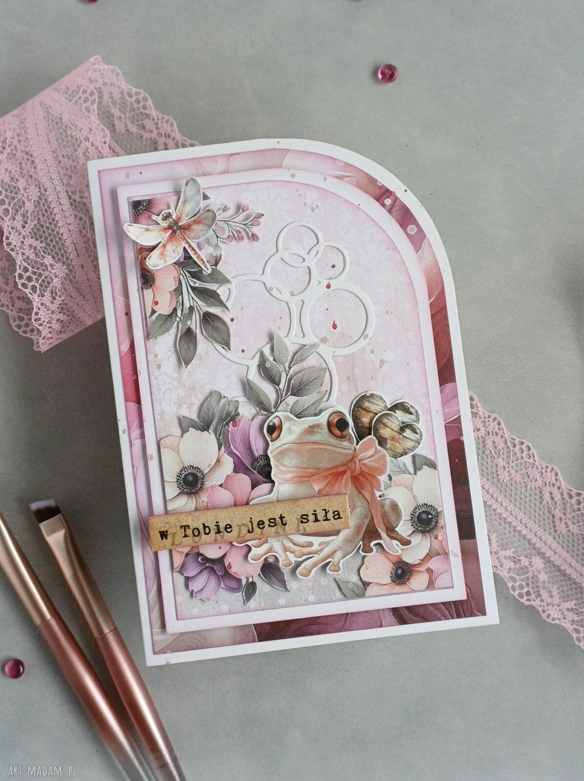 Ręcznie robiona kartka scrapbooking na wyjątkową okazję