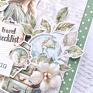 kartka dla kobiety scrapbooking kartki zielone , w pudełku