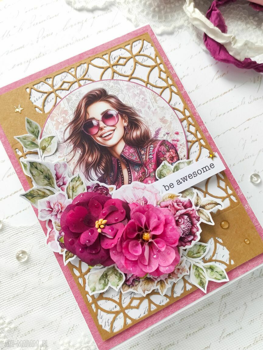 scrapbooking kartki: Kartka na urodziny, w pudełku Autorskie