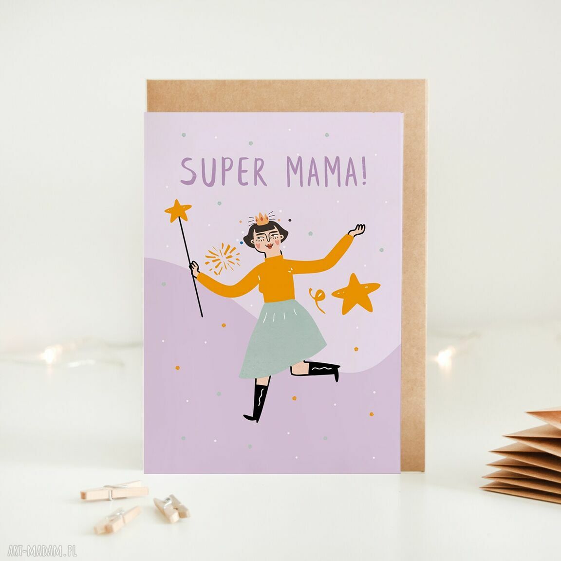Kartka dla Mamy na Dzień Matki - Super Mama