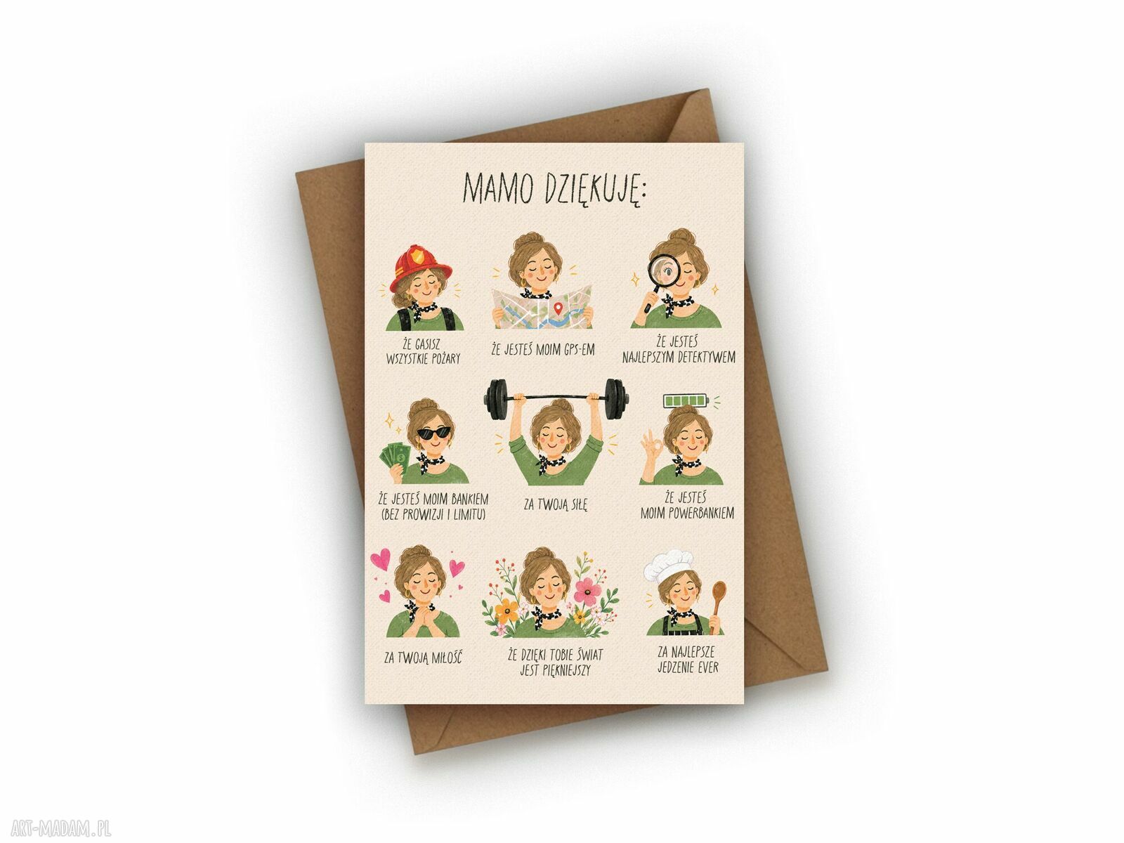 Kartka dla mamy - mamo dziękuję