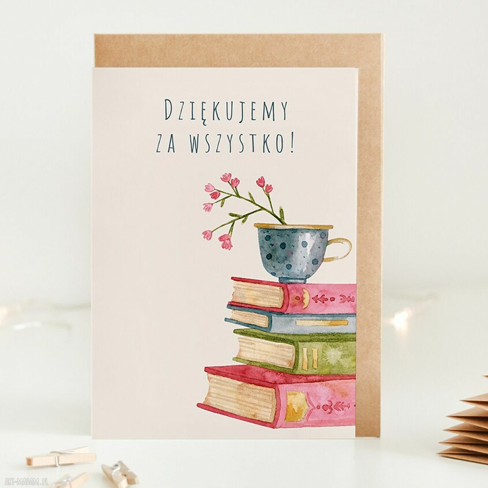 Kartka dla nauczyciela z podziękowaniem na koniec roku szkolnego