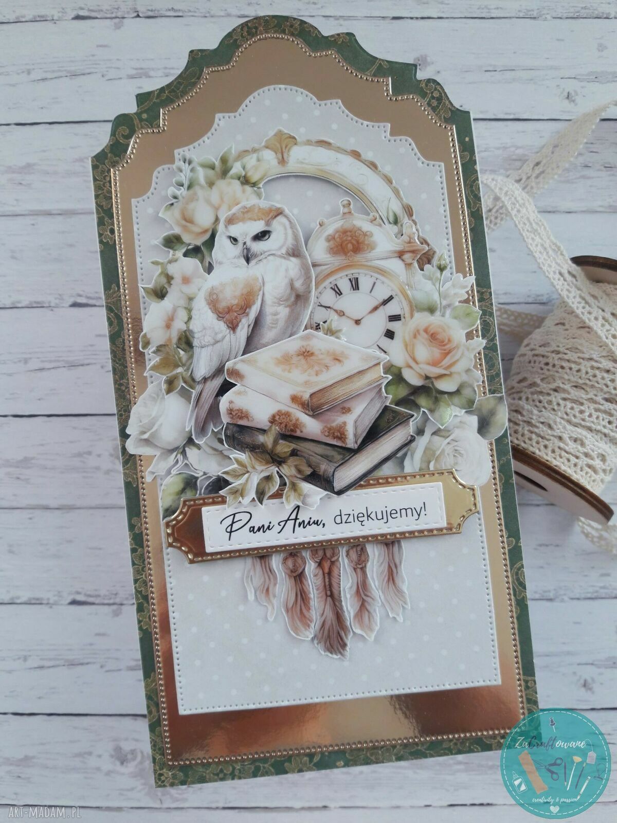 Personalizowana kartka dla nauczyciela z sową
