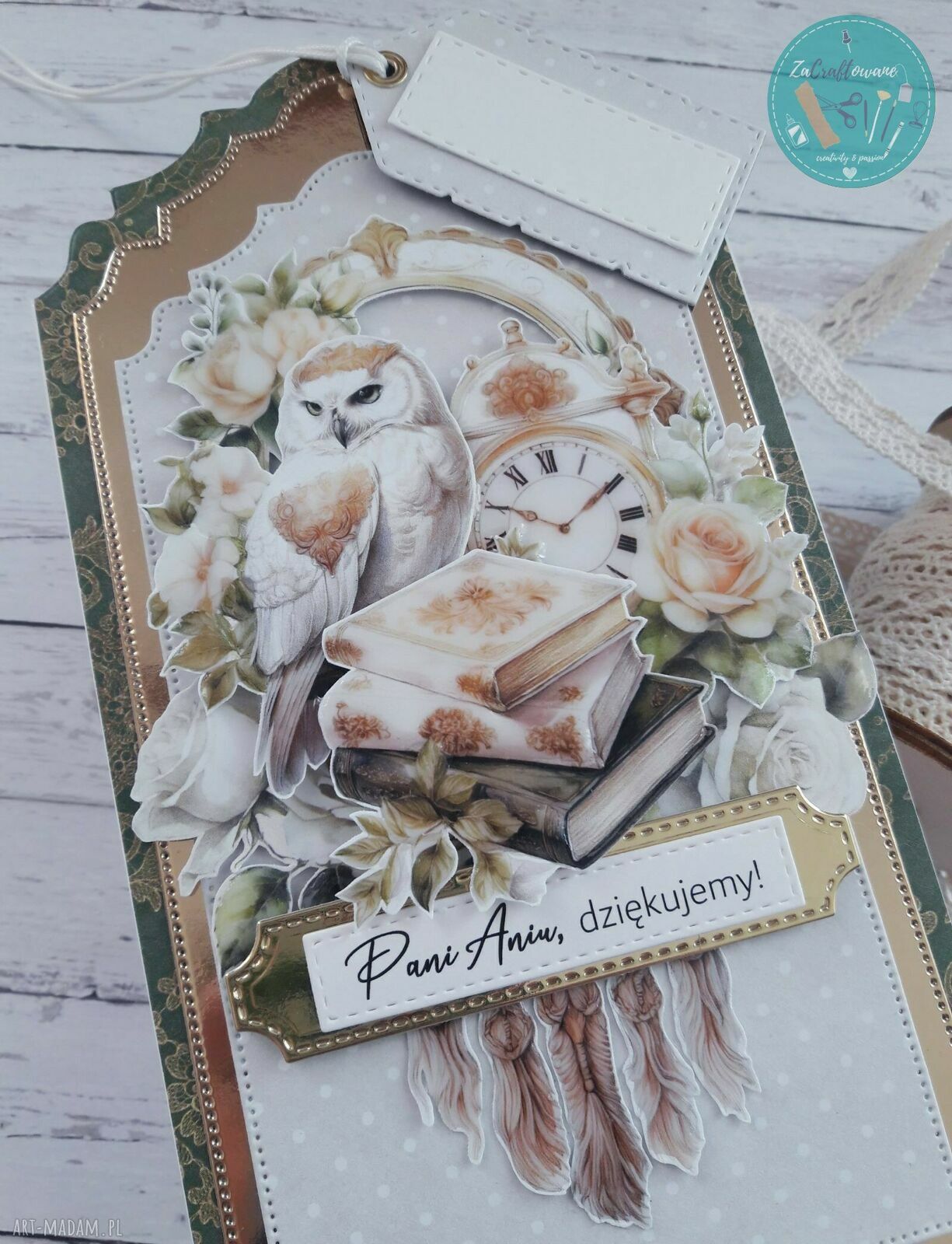Personalizowana kartka dla nauczyciela z sową