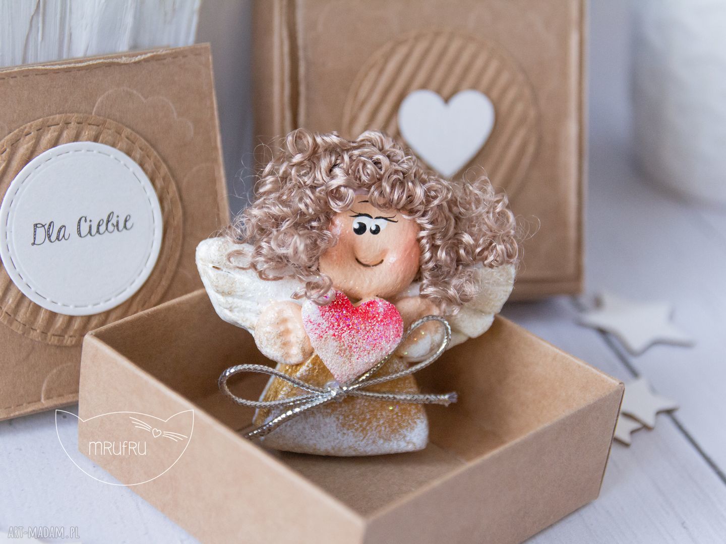 Aniołek stróż kartką mini pudełeczku przeurocza alternatywa dla