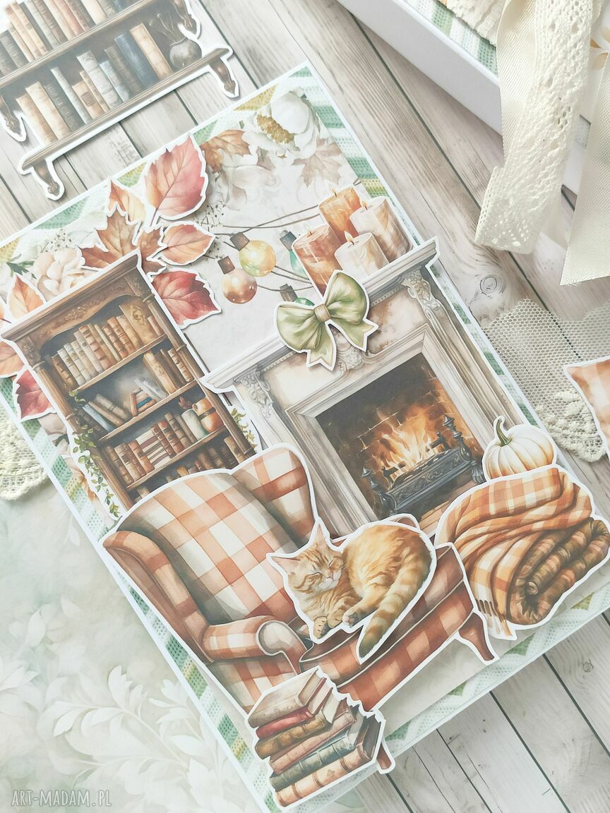 scrapbooking kartki: Jesienna kartka 2 handmade