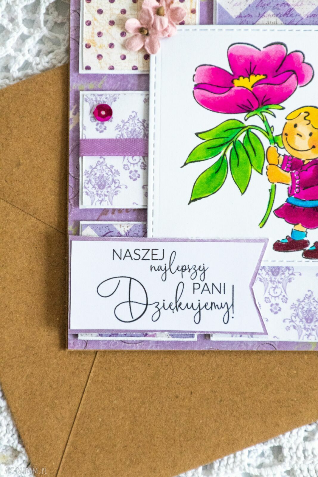 Kartka dla nauczycielki - Naszej najlepszej Pani dziękujemy!