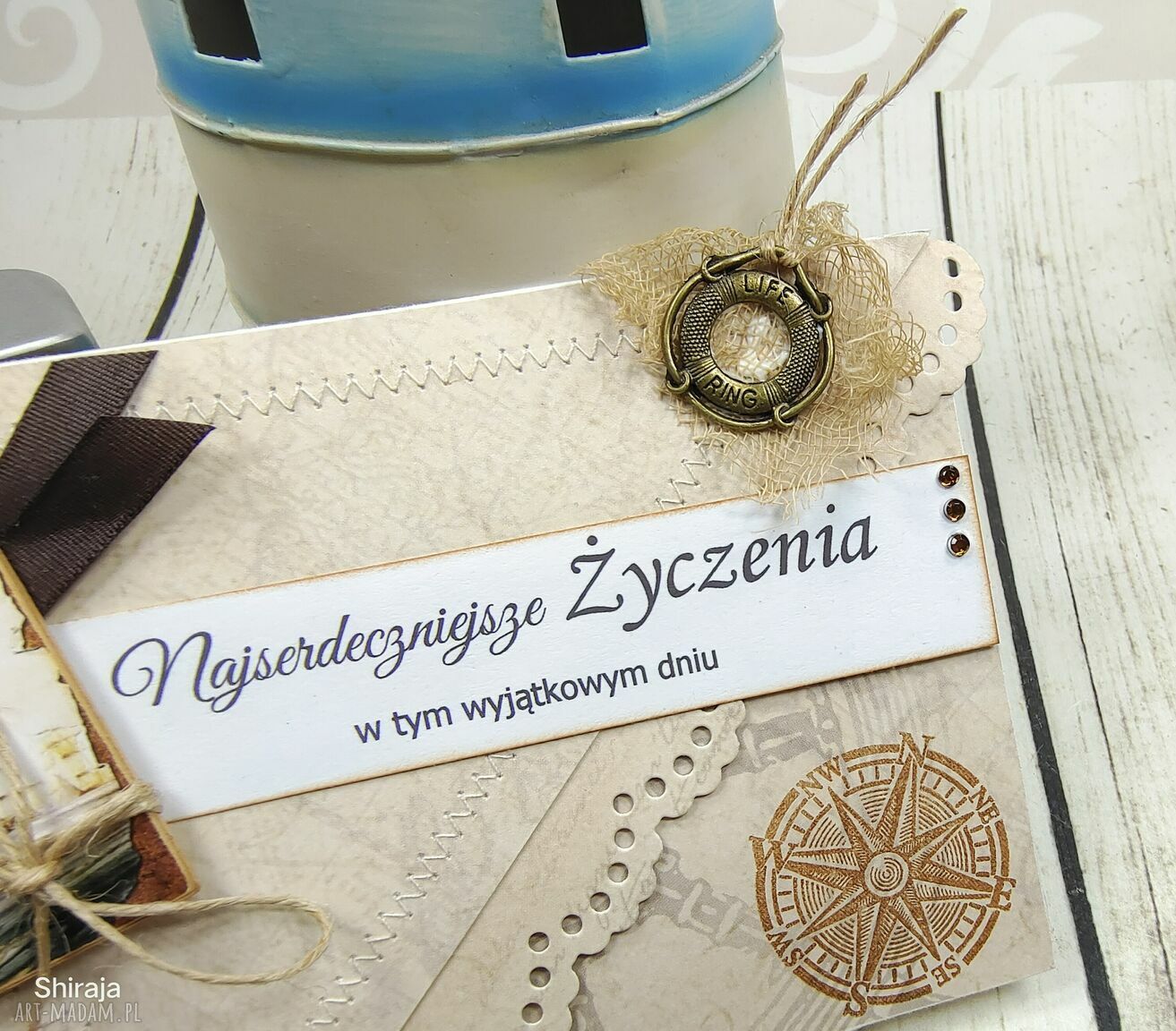 Kartka dla mężczyzny (k62) - morska podróż ze statkiem
