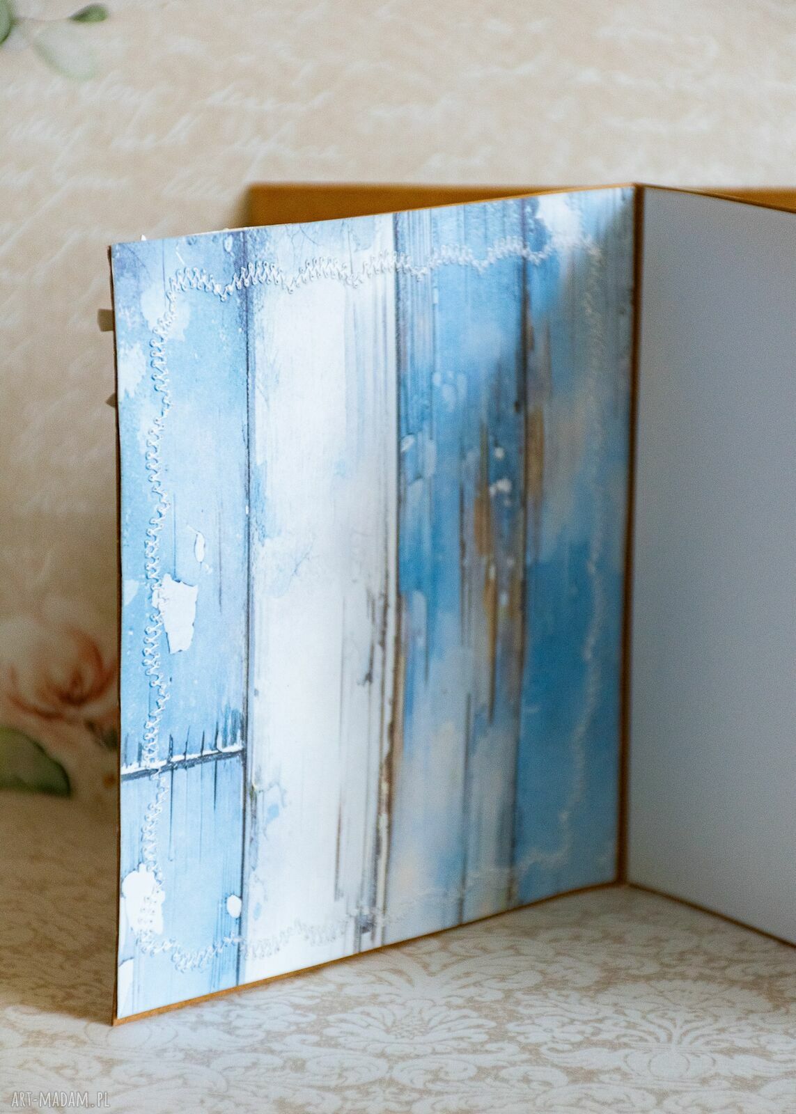 Kartka urodzinowa w stylu scrapbooking "Rośnij szczęśliwie" - bogato zdobiona dla dziewczynki
