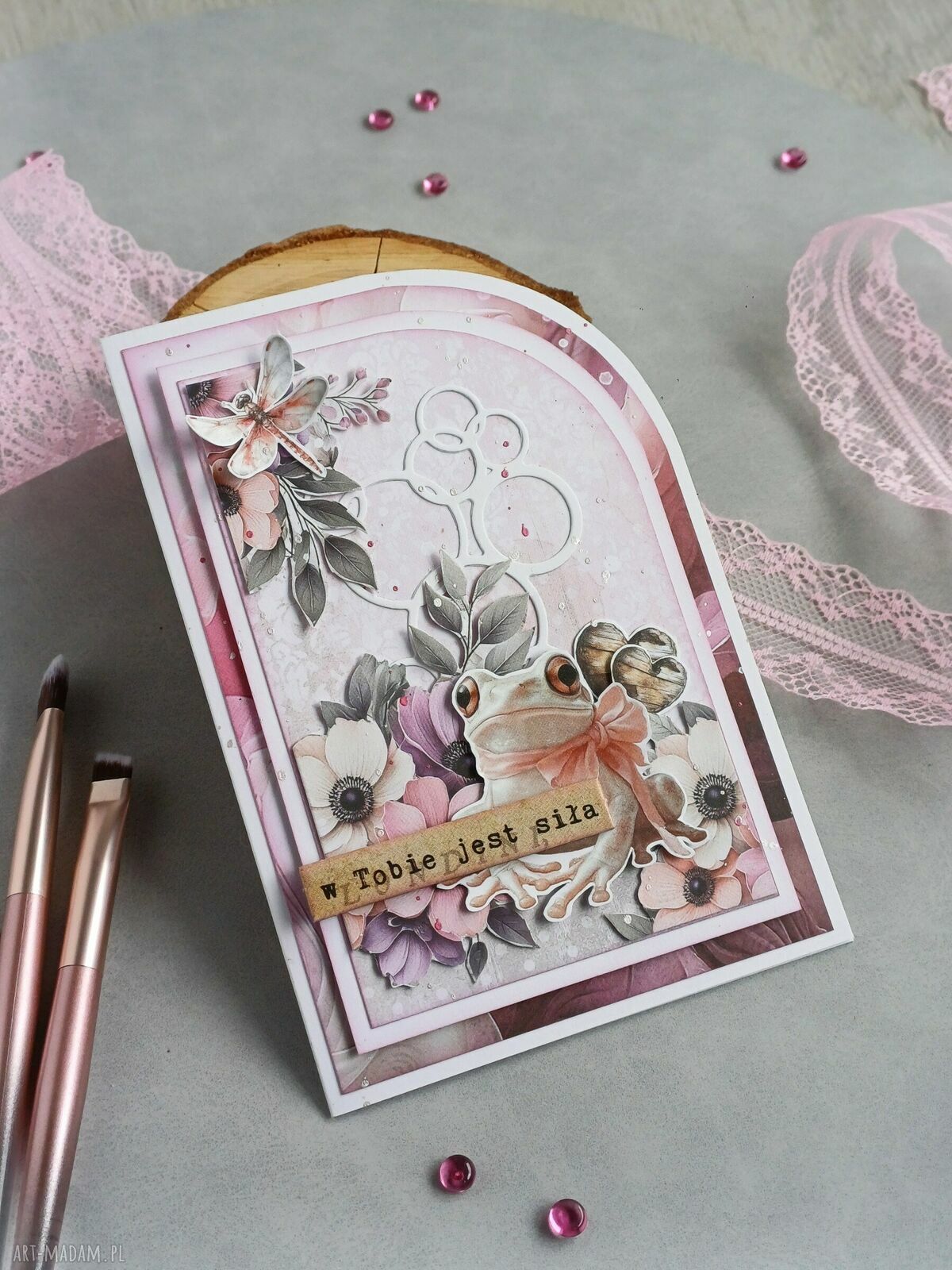 Ręcznie robiona kartka scrapbooking na wyjątkową okazję