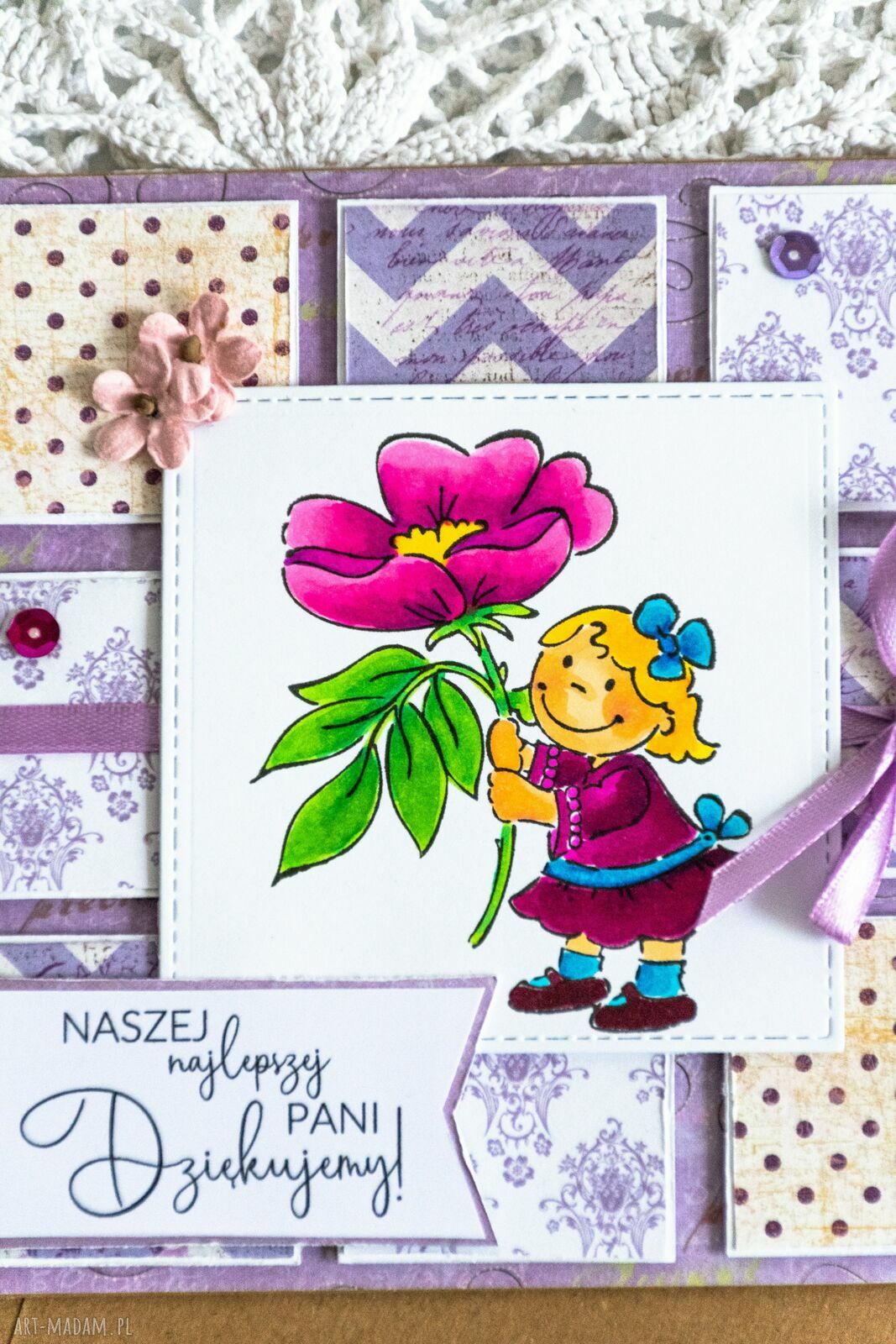 Kartka dla nauczycielki - Naszej najlepszej Pani dziękujemy!